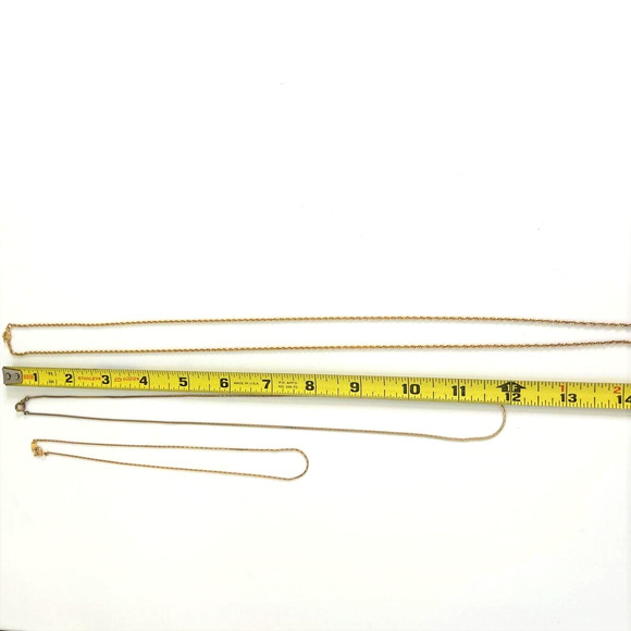 Lot of 3 Gold Tone Chain Necklaces Chain Drops 8 in 12 in 14 in - Picture 5 of 6